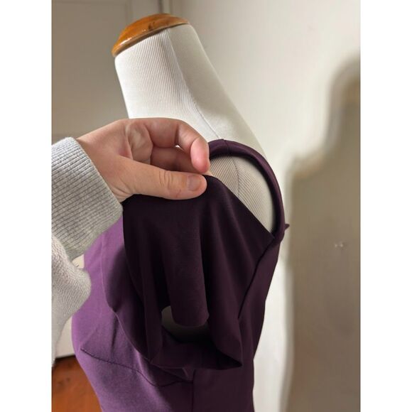 Nightway Dress Women's Size 12 Purple Gown Wedding Guest Maxi High Slit - Picture 4 of 5